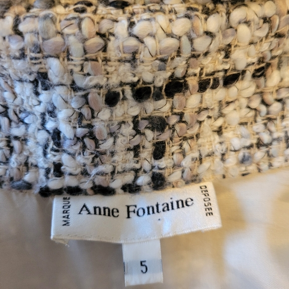 Anne Fontaine Jacket Tweed Fringe Glam Ruffle Cuff Sunny Afghan - Picture 3 of 16